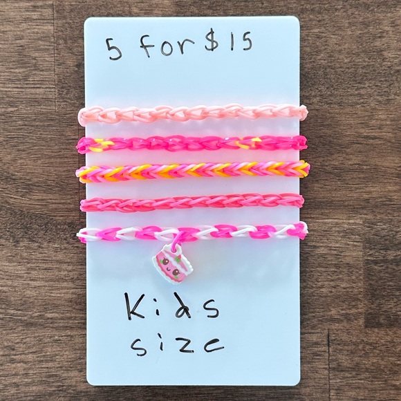 Rubber band bracelets - designed and made by my kids - bracelet sets/bundles - Picture 1 of 7